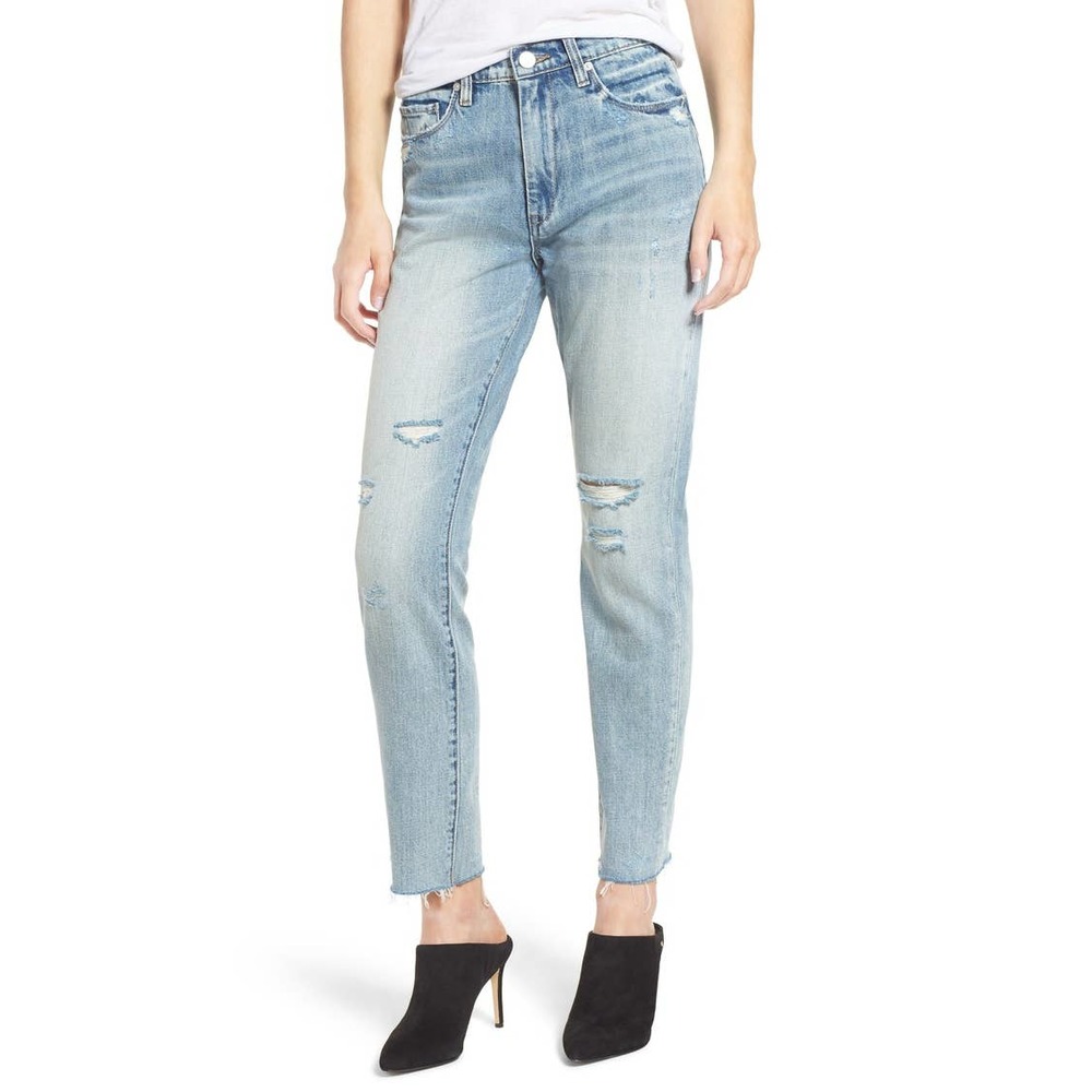 Blank NYC The Rivington Distressed Rigid Straight Leg Jeans Women's Size 28